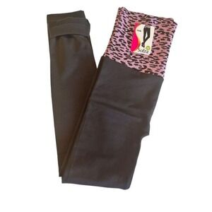 Sofra Leopard Print High Waist Leggings‎ Fleece Pants Stretchy Tights One Size